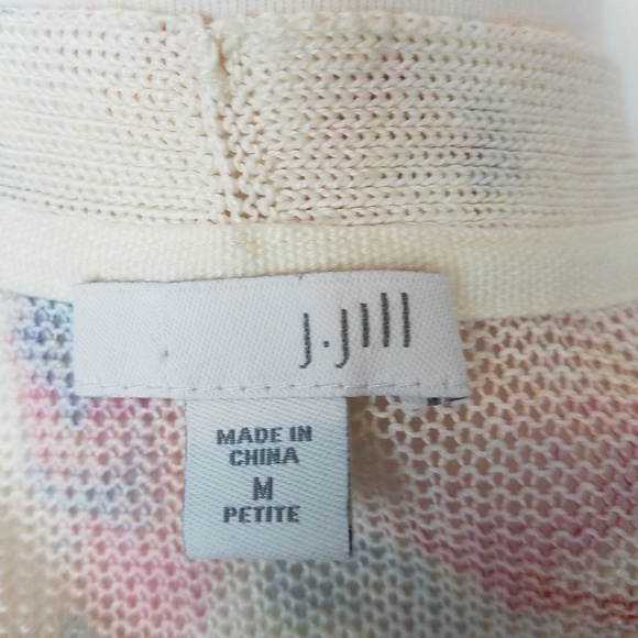 J.Jill Open Front Linen Cardigan Blossom Garden - Picture 8 of 8